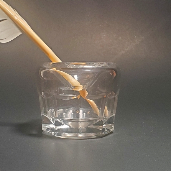 1900s Clear Glass Ink Well Desk Accessory Vintage Antique EUC - Picture 5 of 12